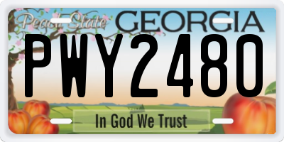 GA license plate PWY2480