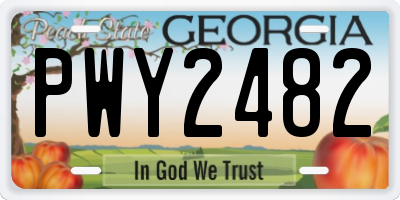 GA license plate PWY2482