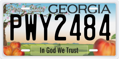 GA license plate PWY2484