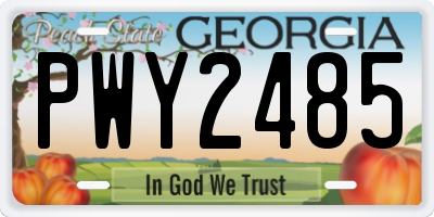GA license plate PWY2485