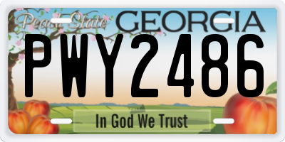GA license plate PWY2486