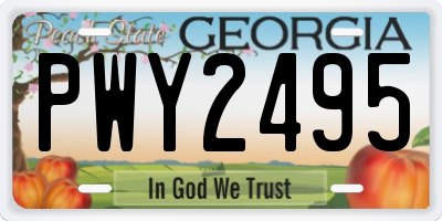 GA license plate PWY2495