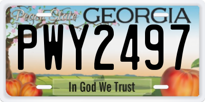 GA license plate PWY2497