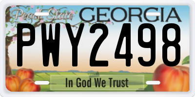 GA license plate PWY2498