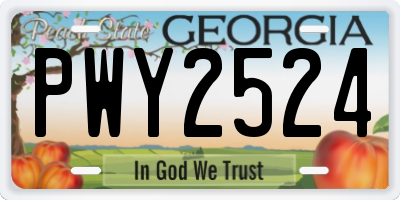 GA license plate PWY2524