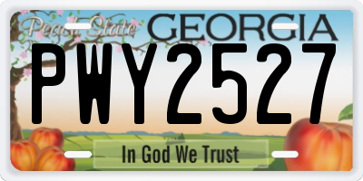 GA license plate PWY2527