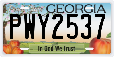 GA license plate PWY2537