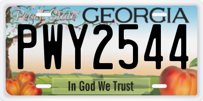 GA license plate PWY2544