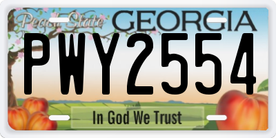 GA license plate PWY2554