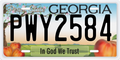 GA license plate PWY2584