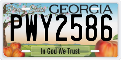 GA license plate PWY2586