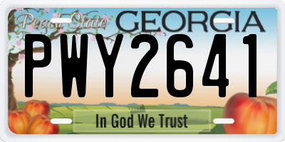 GA license plate PWY2641