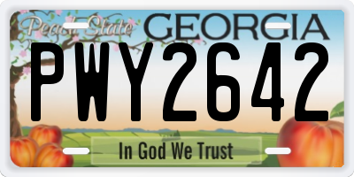 GA license plate PWY2642