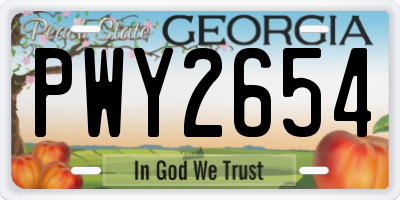 GA license plate PWY2654