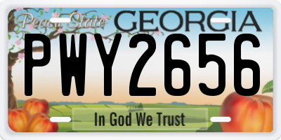 GA license plate PWY2656