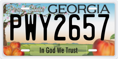 GA license plate PWY2657