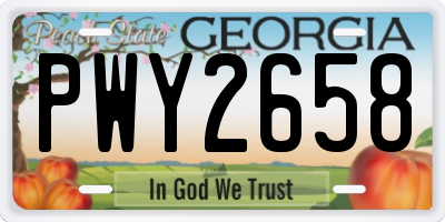 GA license plate PWY2658