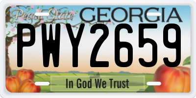 GA license plate PWY2659