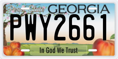 GA license plate PWY2661