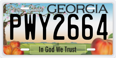 GA license plate PWY2664