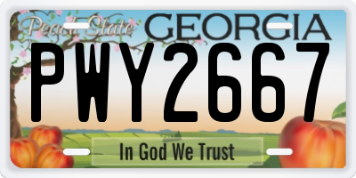 GA license plate PWY2667