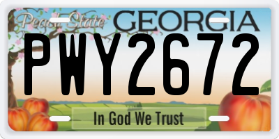 GA license plate PWY2672
