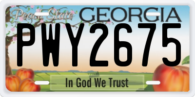 GA license plate PWY2675