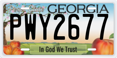 GA license plate PWY2677