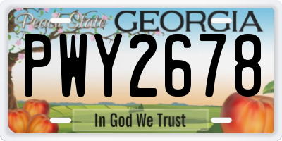 GA license plate PWY2678