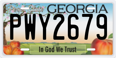 GA license plate PWY2679