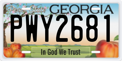 GA license plate PWY2681