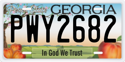 GA license plate PWY2682
