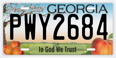 GA license plate PWY2684
