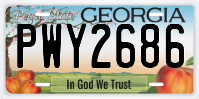GA license plate PWY2686