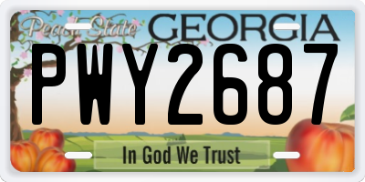 GA license plate PWY2687