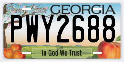 GA license plate PWY2688