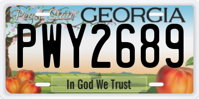 GA license plate PWY2689