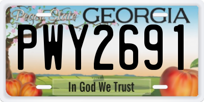GA license plate PWY2691