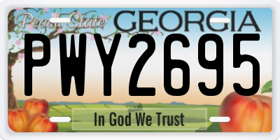 GA license plate PWY2695