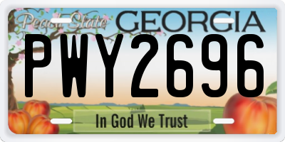 GA license plate PWY2696