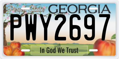 GA license plate PWY2697