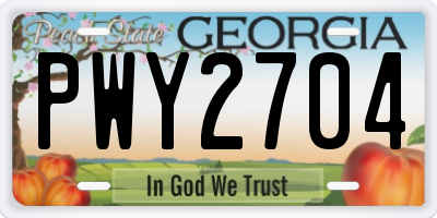 GA license plate PWY2704
