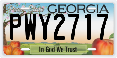 GA license plate PWY2717