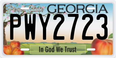 GA license plate PWY2723