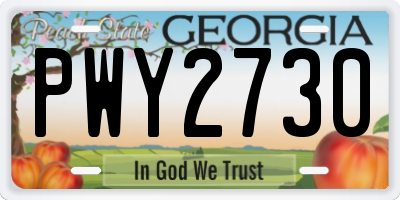 GA license plate PWY2730
