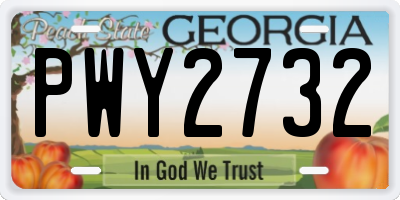 GA license plate PWY2732