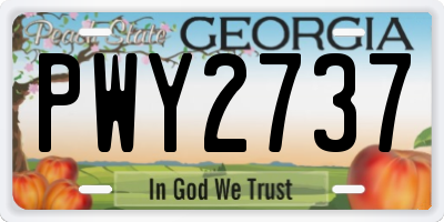 GA license plate PWY2737