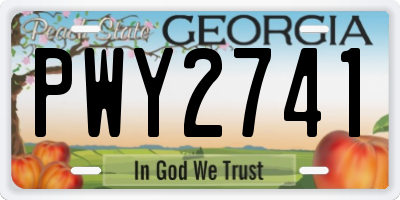 GA license plate PWY2741