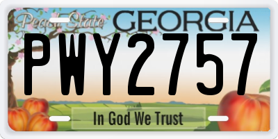 GA license plate PWY2757