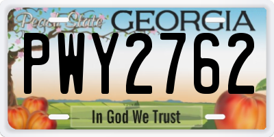 GA license plate PWY2762